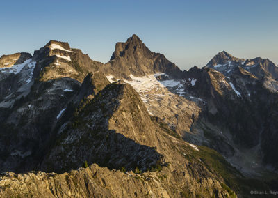 Mountain peaks in early light