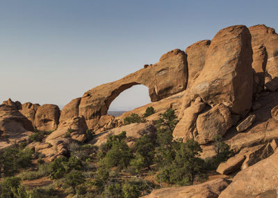 Arch and rock formations--morning view