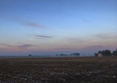 Cold morning sky after harvest