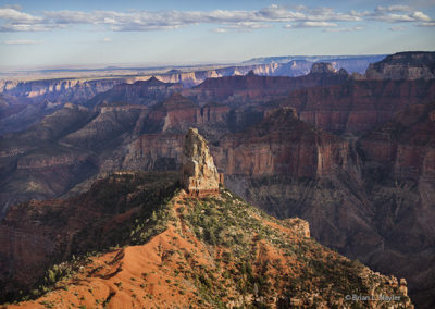 Prominent spire highlight, Grand Canyon