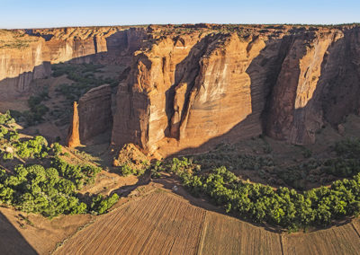 Panoramic canyon view in morning light