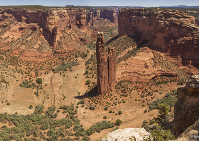 Spire prominence in winding canyon