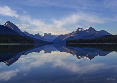 Lake view, early light reflections