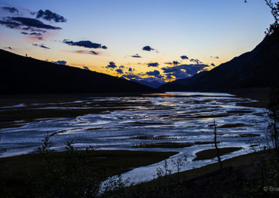 Lake in dramatic twilight