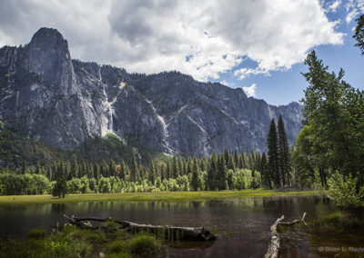 High waters over valley floor meadows