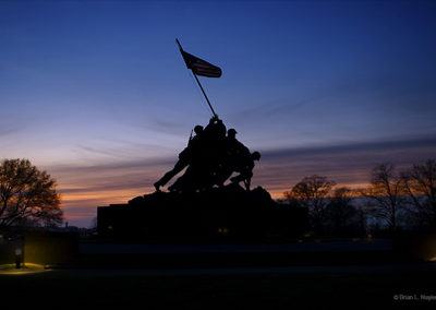 Marine Corps War Memorial at dawn