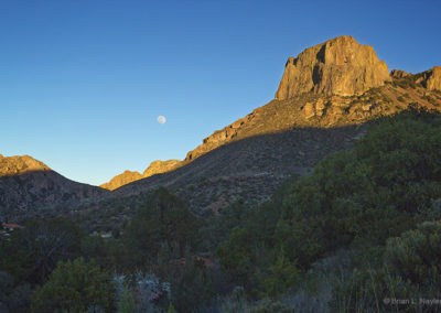 Moon rise over late valley view