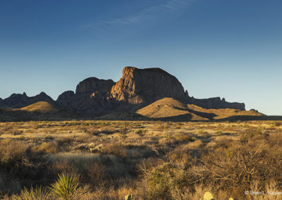 Prominent peak under dawn's light