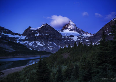 Mountain top in predawn light