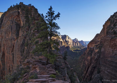 Dramatic views of mountain ridge in evening light