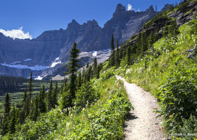 Sunny Trail to mountain lakes