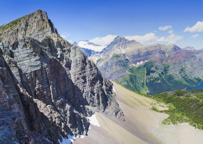 Mountain view of valley below