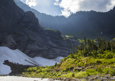 Mountain snows in spring time thaw