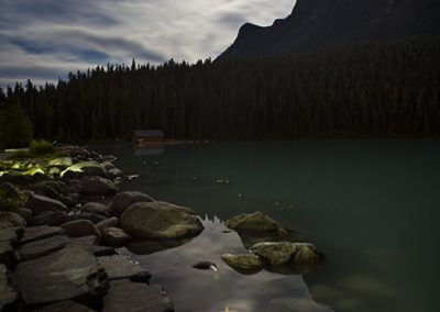 Lake under soft moon light