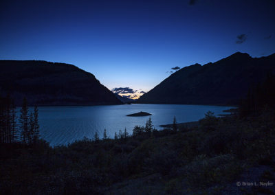 Lake view evening light