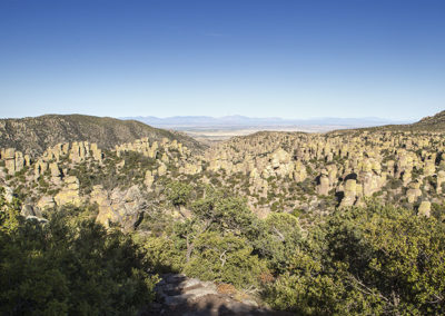 Panoramic view of land formations