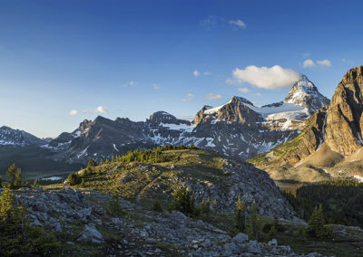 High alpine panoramic in early morning light