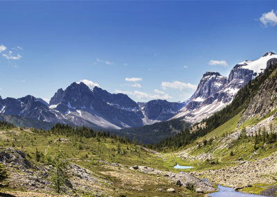 Panoramic view of mountain range