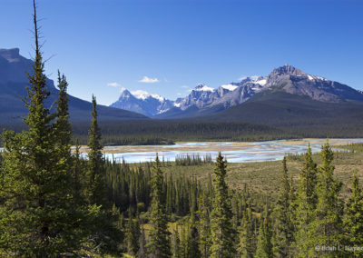 Broad river flow in Canadian wilderness