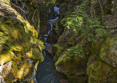 Clear waters emerging from canyon