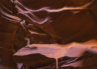 Slot canyon, sand and light