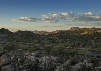 Morning light over southwest hills