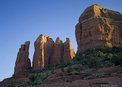 Rim lighting on southwest spires