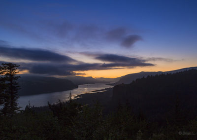 River in predawn light