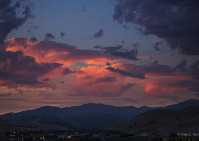 Evening light paints the sky in spectacular color