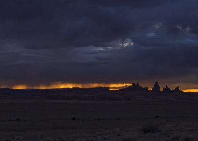 Last light and threatening clouds