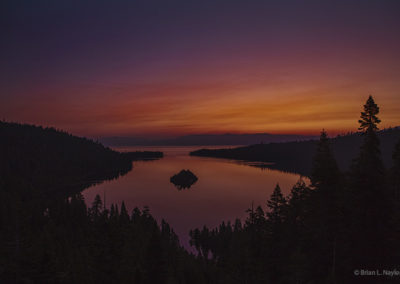 Early light spectacle over lake's morning view