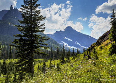 Valley view of mountain highs