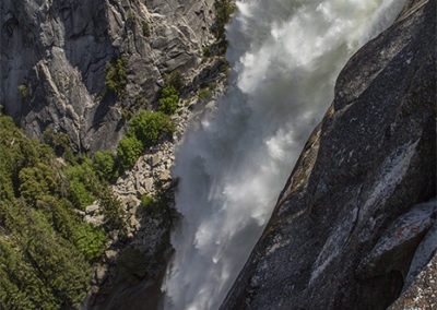 Iconic waterfall in powerful spring flow