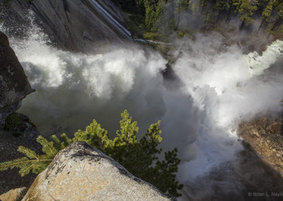 Waterfall's powerful force in motion