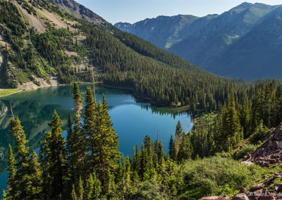 High alpine lake of azure blues