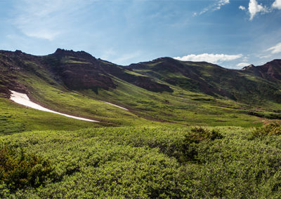 High alpine ridge under in late afternoon light