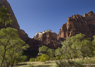 Valley floor and high cliffs