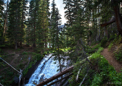 Waterfall with late afternoon highlights.